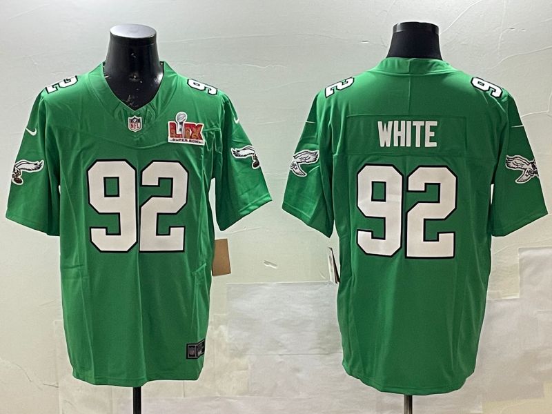 Men Philadelphia Eagles #92 White Green three generations 2025 Nike Vapor Limited NFL Jersey style 2->philadelphia eagles->NFL Jersey